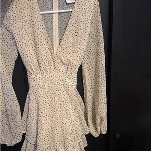 Princess Polly Cream Long Sleeve Dress